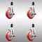 Service Caster 5 Inch 316SS Red Poly Swivel 1-1/2 Inch Expanding Stem Caster Set Brake SCC SCC-SS316EX20S514-PPUB-RED-TLB-112-4 - alternate 1